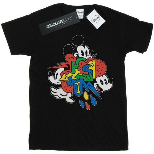 Abbigliamento Uomo T-shirts a maniche lunghe Disney Mickey Mouse Vintage Arrows Nero