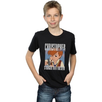 Abbigliamento Bambino T-shirt maniche corte Disney Winnie The Pooh Christopher Robin Montage Nero