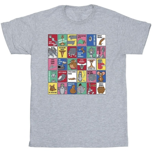 Abbigliamento Bambina T-shirts a maniche lunghe Dessins Animés Grid Squares Grigio