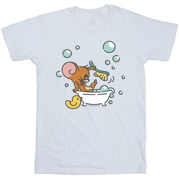 Abbigliamento Bambina T-shirts a maniche lunghe Dessins Animés Bath Time Bianco