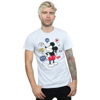 Abbigliamento Uomo T-shirts a maniche lunghe Disney Mickey Mouse Tongue Out Grigio