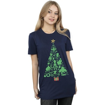 Abbigliamento Donna T-shirts a maniche lunghe Marvel Avengers Christmas Tree Blu
