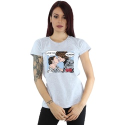 Abbigliamento Donna T-shirts a maniche lunghe Disney Han Solo And Princess Leia Love Grigio