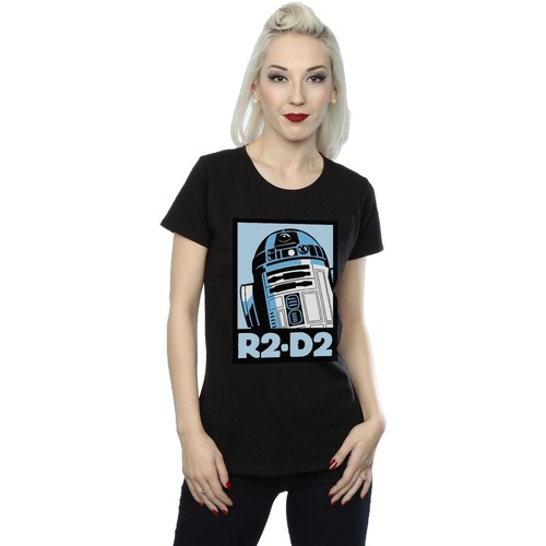 Abbigliamento Donna T-shirts a maniche lunghe Disney R2-D2 Poster Nero