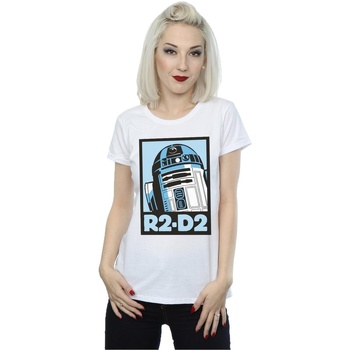 Abbigliamento Donna T-shirts a maniche lunghe Disney R2-D2 Poster Bianco