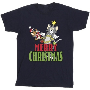 Abbigliamento Bambina T-shirts a maniche lunghe Dessins Animés Merry Christmas Baubles Blu