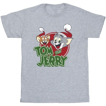 Abbigliamento Bambina T-shirts a maniche lunghe Dessins Animés Christmas Hat Logo Grigio