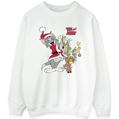 Abbigliamento Donna Felpe Tom & Jerry Christmas Reindeer Bianco