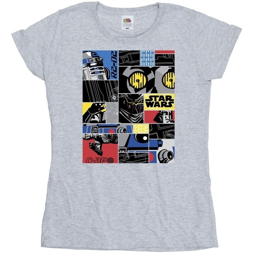 Abbigliamento Donna T-shirts a maniche lunghe Disney Droid Montage Grigio
