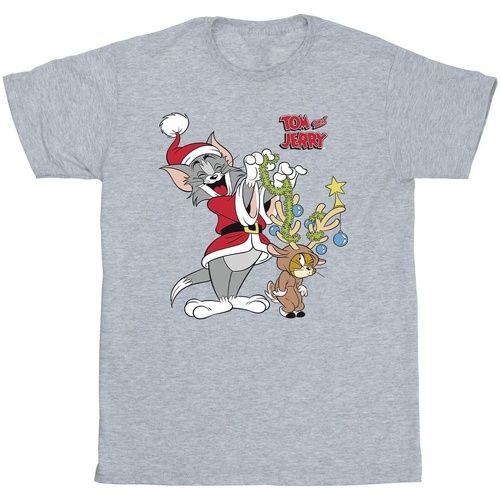 Abbigliamento Bambina T-shirts a maniche lunghe Tom & Jerry Christmas Reindeer Grigio