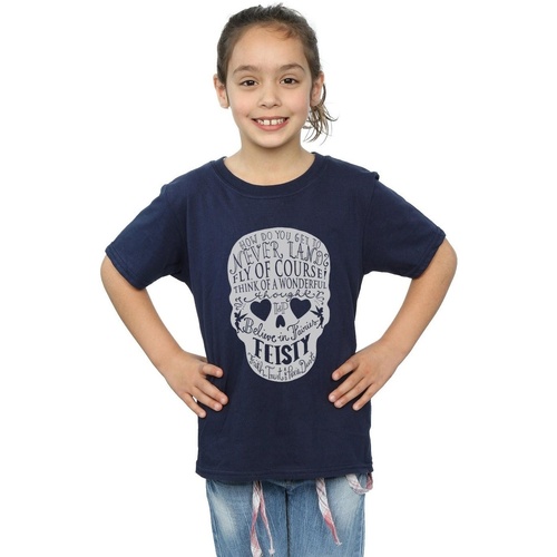 Abbigliamento Bambina T-shirts a maniche lunghe Disney Tinker Bell Skull Blu