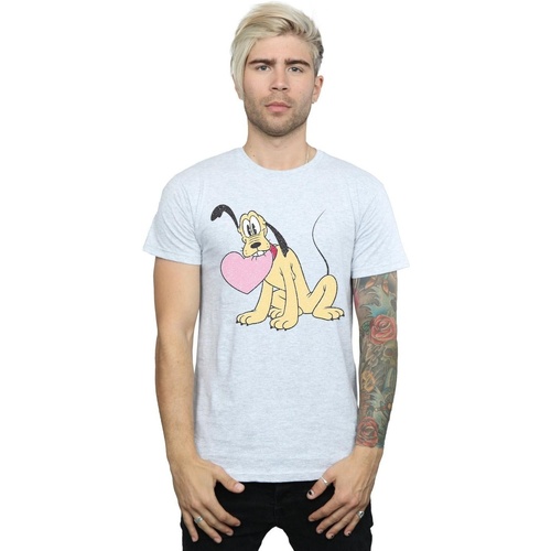 Abbigliamento Uomo T-shirts a maniche lunghe Disney Pluto Love Heart Grigio