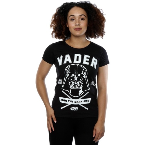 Abbigliamento Donna T-shirts a maniche lunghe Disney Darth Vader Collegiate Nero