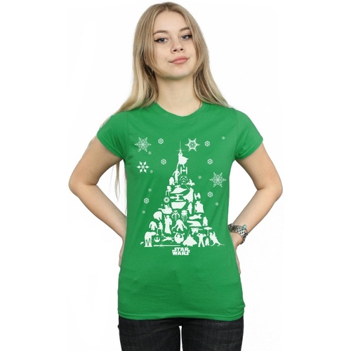 Abbigliamento Donna T-shirts a maniche lunghe Disney Christmas Tree Verde