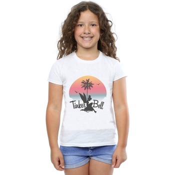 Abbigliamento Bambina T-shirts a maniche lunghe Disney Tinker Bell Sunset Bianco