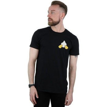 Abbigliamento Uomo T-shirts a maniche lunghe Disney Donald Duck Backside Breast Print Nero