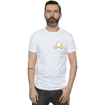 Abbigliamento Uomo T-shirts a maniche lunghe Disney Donald Duck Backside Breast Print Bianco