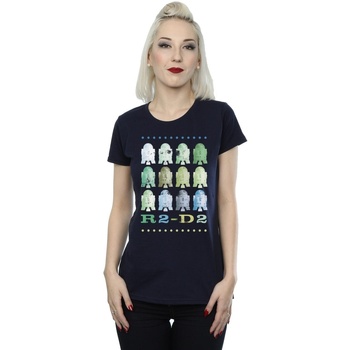 Abbigliamento Donna T-shirts a maniche lunghe Disney Green R2-D2 Blu
