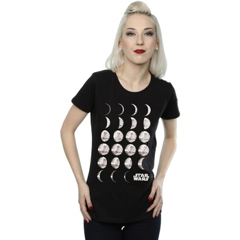 Abbigliamento Donna T-shirts a maniche lunghe Disney Death Star Moon Phases Nero