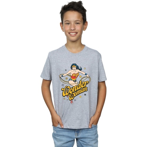 Abbigliamento Bambino T-shirt maniche corte Dc Comics Wonder Woman Stars Grigio