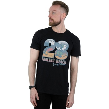 Abbigliamento Uomo T-shirts a maniche lunghe Disney Mickey Mouse Surf Shop Nero