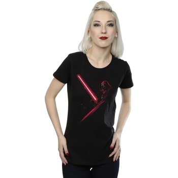 Abbigliamento Donna T-shirts a maniche lunghe Disney Darth Vader Shadow Nero