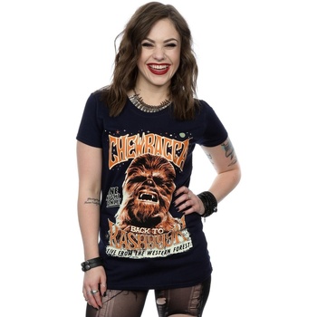 Abbigliamento Donna T-shirts a maniche lunghe Disney Chewbacca Rock Poster Blu