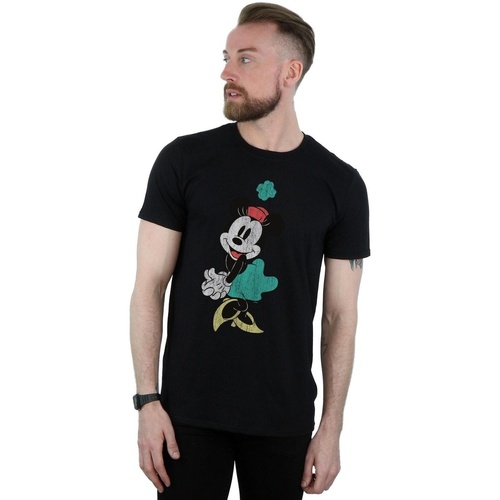 Abbigliamento Uomo T-shirts a maniche lunghe Disney Minnie Mouse Shamrock Hat Nero