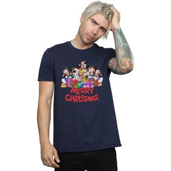 Abbigliamento Uomo T-shirts a maniche lunghe Disney Mickey Mouse And Friends Christmas Blu