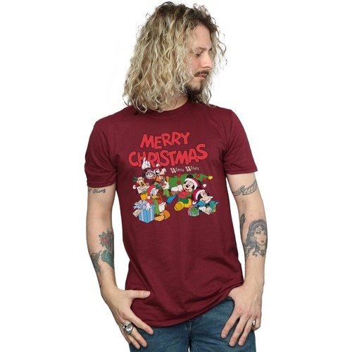 Abbigliamento Uomo T-shirts a maniche lunghe Disney Mickey And Friends Winter Wishes Multicolore