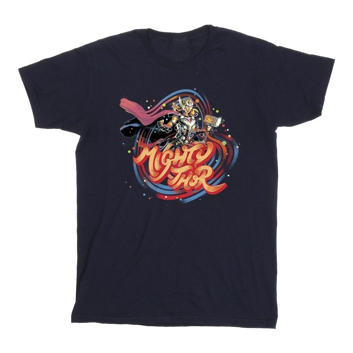Abbigliamento Bambina T-shirts a maniche lunghe Marvel Thor Love And Thunder Mighty Thor Swirl Blu