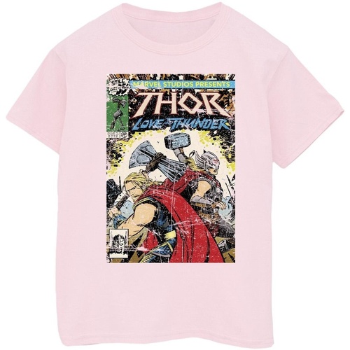 Abbigliamento Bambina T-shirts a maniche lunghe Marvel Thor Love And Thunder Vintage Poster Rosso