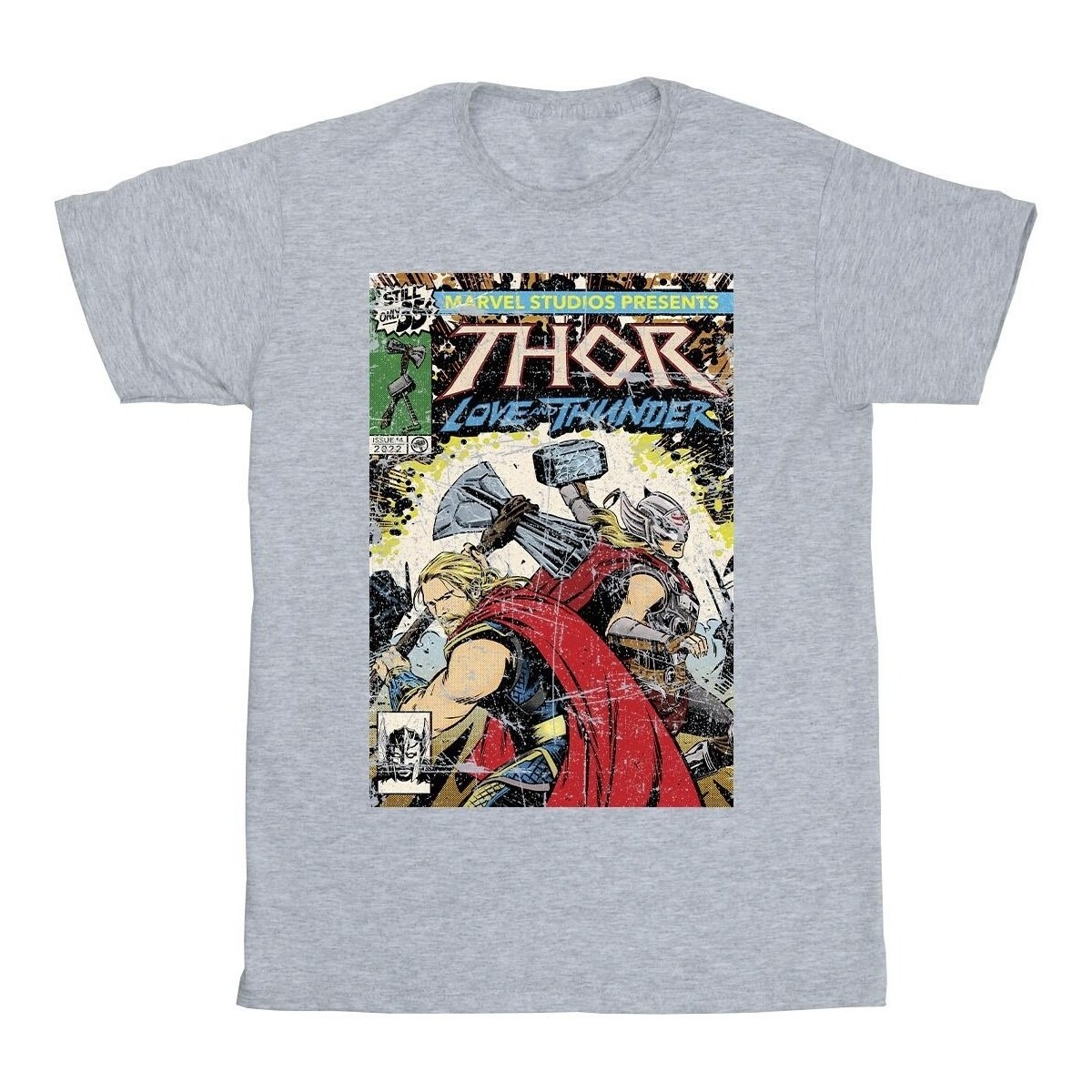 Abbigliamento Bambina T-shirts a maniche lunghe Marvel Thor Love And Thunder Vintage Poster Grigio