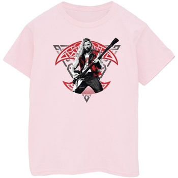 Abbigliamento Bambina T-shirts a maniche lunghe Marvel Thor Love And Thunder Solo Guitar Rosso