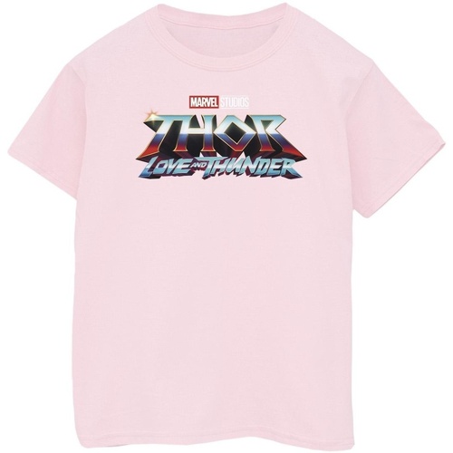 Abbigliamento Bambina T-shirts a maniche lunghe Marvel Thor Love And Thunder Logo Rosso