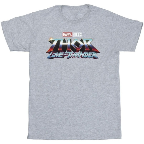 Abbigliamento Bambina T-shirts a maniche lunghe Marvel Thor Love And Thunder Logo Grigio