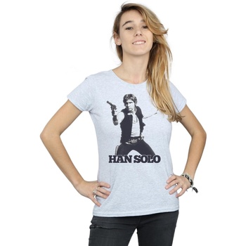 Abbigliamento Donna T-shirts a maniche lunghe Disney Han Solo Retro Photo Grigio