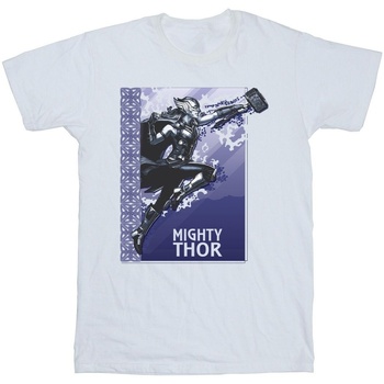 Abbigliamento Bambina T-shirts a maniche lunghe Marvel Thor Love And Thunder Mighty Thor Bianco