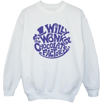 Abbigliamento Bambina Felpe Willy Wonka & The Chocolate Fact Typed Logo Bianco