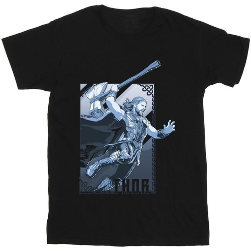 Abbigliamento Bambina T-shirts a maniche lunghe Marvel Thor Love And Thunder Attack Nero