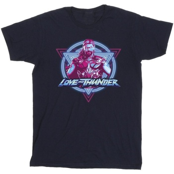 Abbigliamento Bambina T-shirts a maniche lunghe Marvel Thor Love And Thunder Neon Badge Blu