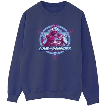 Abbigliamento Donna Felpe Marvel Thor Love And Thunder Neon Badge Blu
