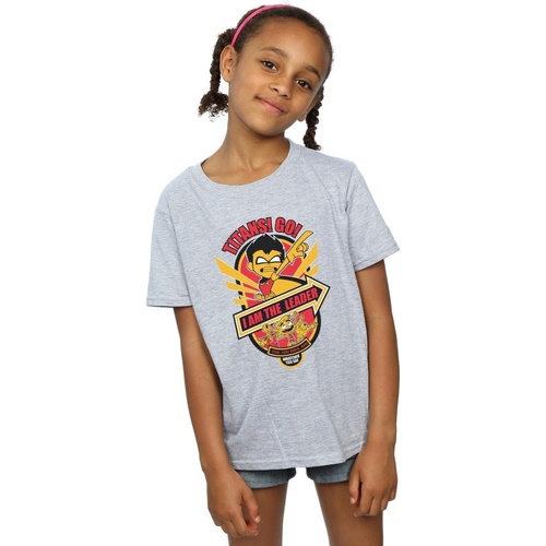 Abbigliamento Bambina T-shirts a maniche lunghe Dc Comics Teen Titans Go I Am The Leader Grigio