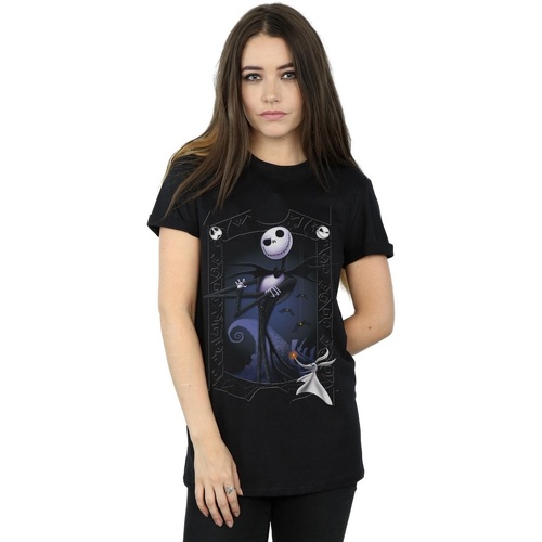 Abbigliamento Donna T-shirts a maniche lunghe Disney Nightmare Before Christmas Pumpkin King Nero