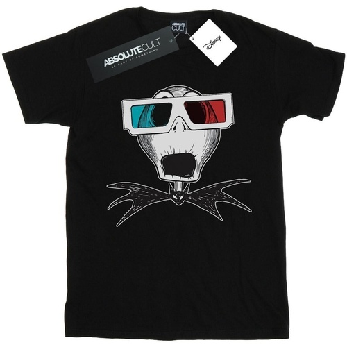 Abbigliamento Donna T-shirts a maniche lunghe Disney Nightmare Before Christmas Jack Skellington 3D Glasses Nero
