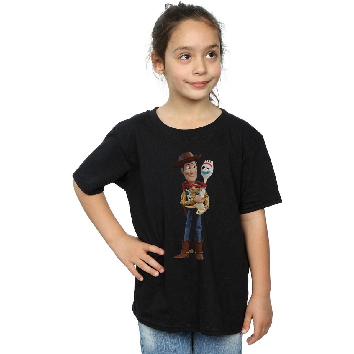 Abbigliamento Bambina T-shirts a maniche lunghe Disney Toy Story 4 Woody And Forky Nero