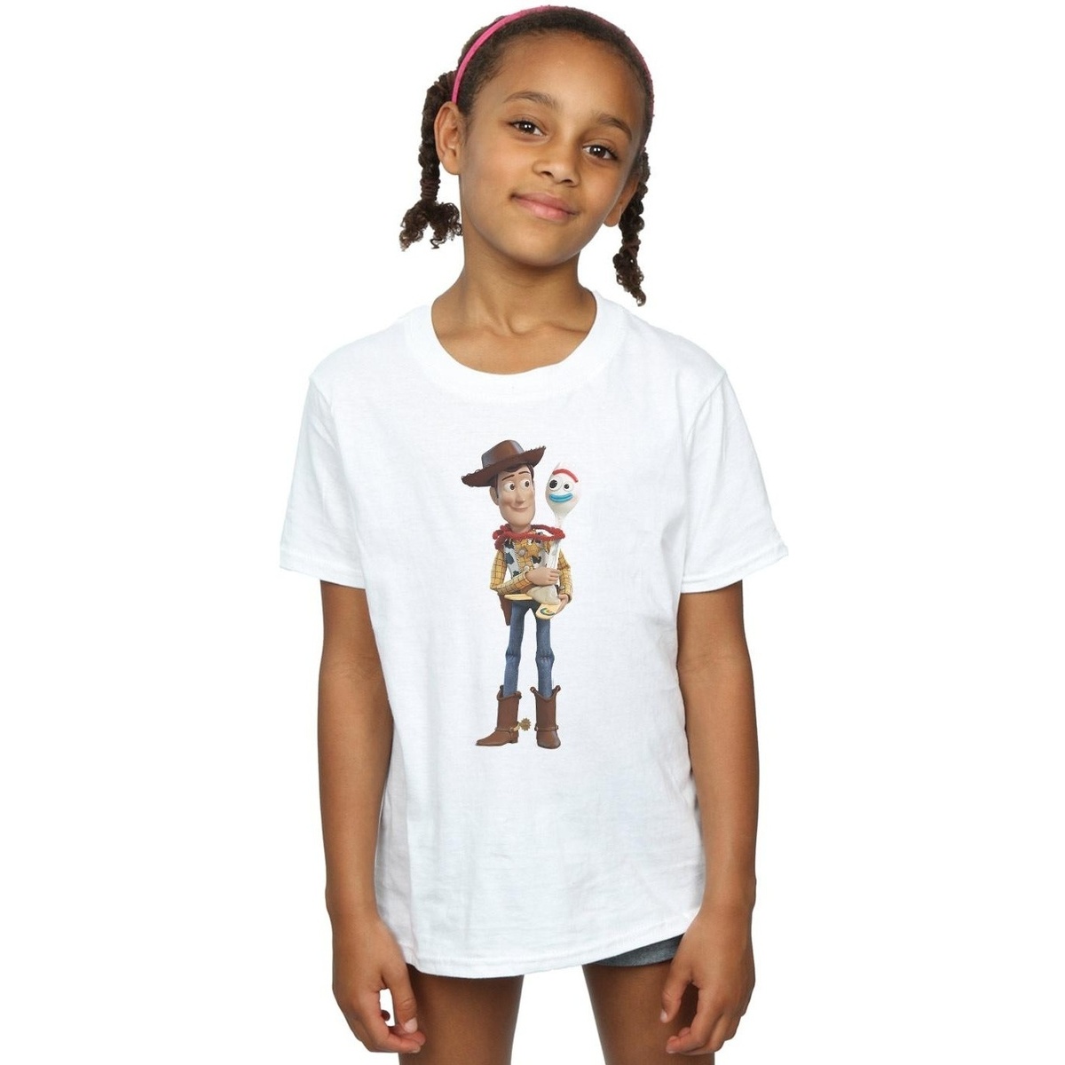 Abbigliamento Bambina T-shirts a maniche lunghe Disney Toy Story 4 Woody And Forky Bianco