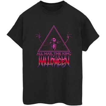 Abbigliamento Donna T-shirts a maniche lunghe Disney The Nightmare Before Christmas Halloween King Nero