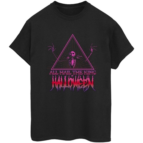 Abbigliamento Donna T-shirts a maniche lunghe Disney The Nightmare Before Christmas Halloween King Nero