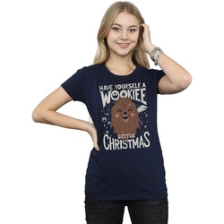 Abbigliamento Donna T-shirts a maniche lunghe Disney Wookiee Little Christmas Blu